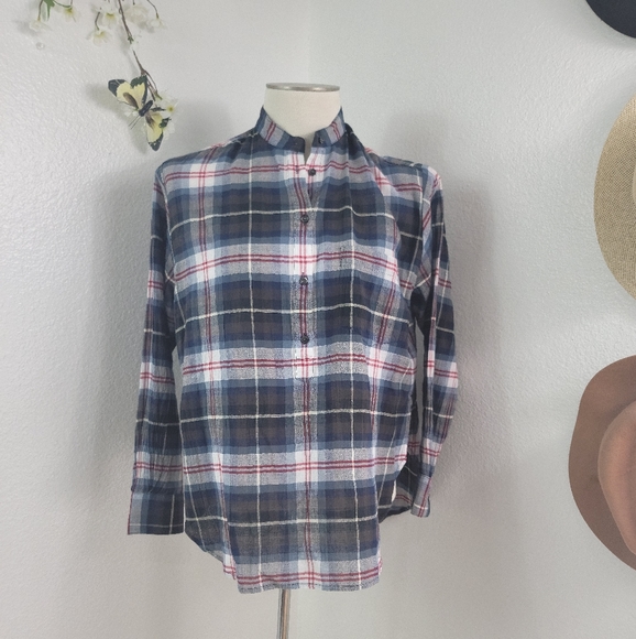 MADEWELL WHEATON PLAID POPOVER RED/WHITE/BLACK WOMEN'S SHIRT SIZE SMALL - Picture 7 of 16